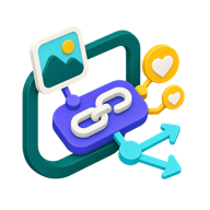 Shareable links and interactions icon
