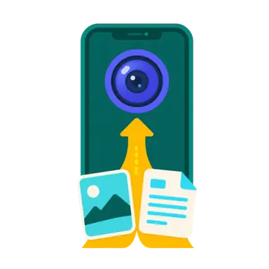 Phone camera, photo, and general file upload illustration