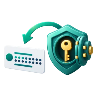 A 3D public receiving address separated from a private key in a vault