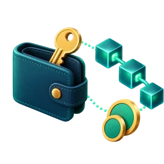 A 3D wallet protecting a key while connected to blockchain assets